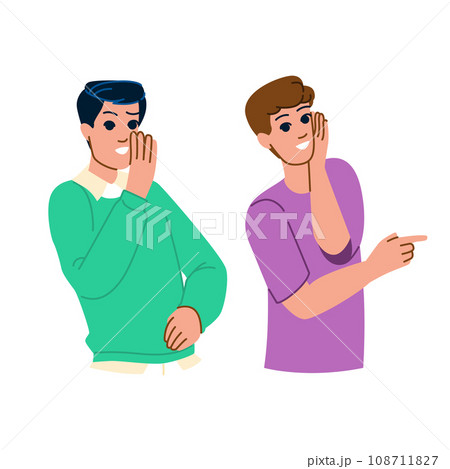 young whispering man vector 108711827