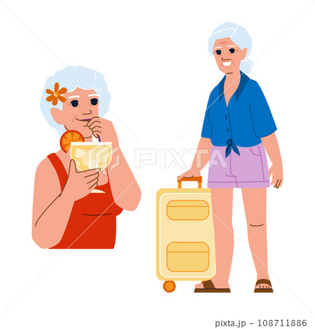 female senior woman vacation vector female senior woman vacation vector 108711886