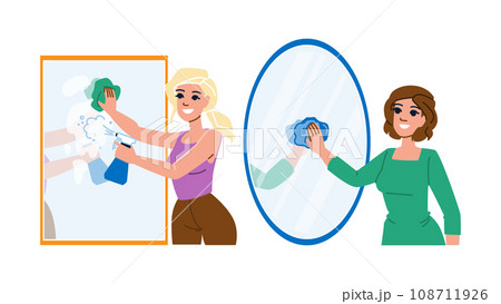 home cleaning mirror vector 108711926