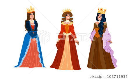 woman medieval queen vector 108711955