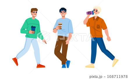 cup coffee man to go vector 108711978