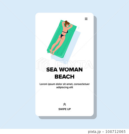 vacation sea woman beach vector 108712065