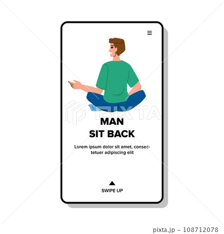 young man sit back vector 108712078