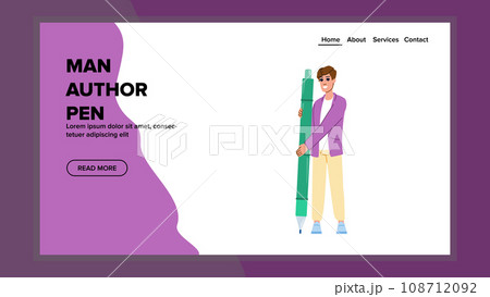 writer man author pen vector writer man author pen vector 108712092
