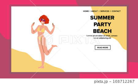 sea summer party beach vector 108712267