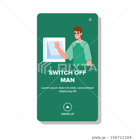 power switch off man vector 108712304