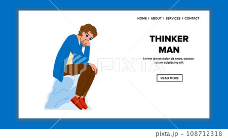 person thinker man vector person thinker man vector 108712318