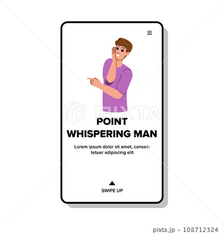 secret point whispering man vector 108712324