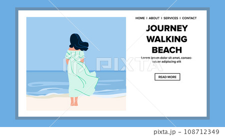 sand journey walking beach vector 108712349
