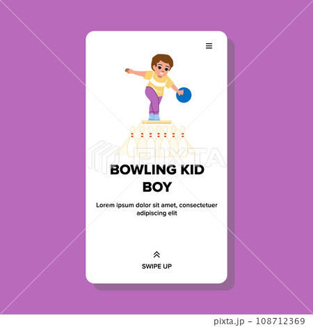 bowling kid boy vector bowling kid boy vector 108712369