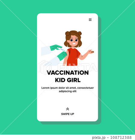 vaccination kid girl vector 108712388
