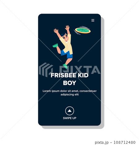 frisbee kid boy vector 108712480