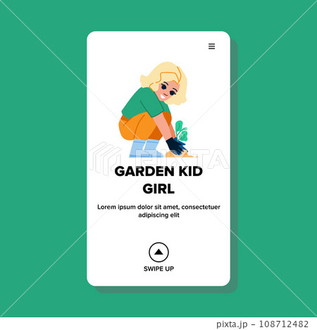 garden kid girl vector 108712482