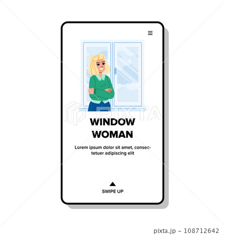 window woman vector window woman vector 108712642