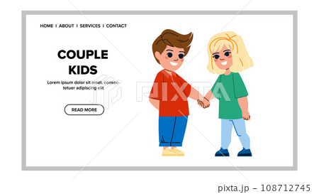 couple kids vector 108712745
