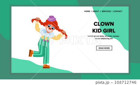 clown kid girl vector 108712746