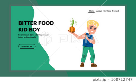bitter food kid boy vector 108712747