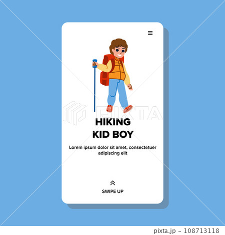 hiking kid boy vector hiking kid boy vector 108713118