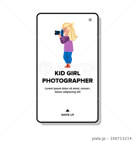 kid girl photographer vector kid girl photographer vector 108713214