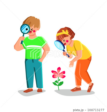magnifier kid vector magnifier kid vector 108713277