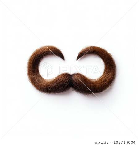 Moustache Isolated on White. Generative ai 108714004