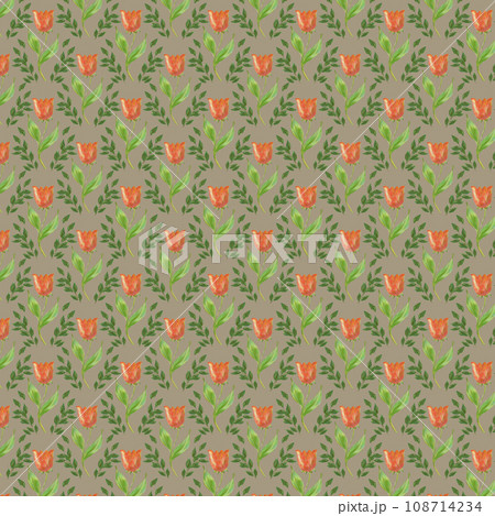 Drawing of tulips on a dark lilac background. Drawing of tulips on a dark lilac background. 108714234