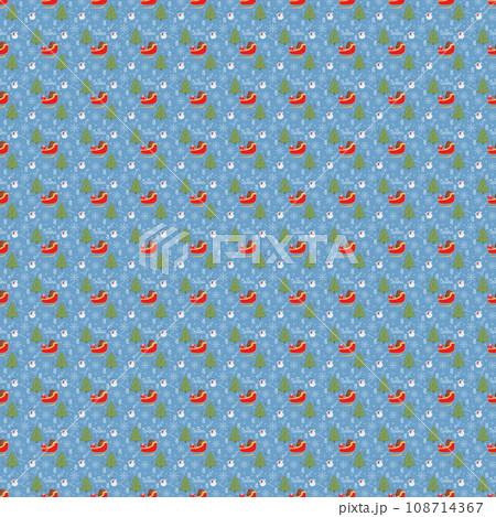 Blue background with New Year's drawings. Pattern Blue background with New Year's drawings. Pattern 108714367