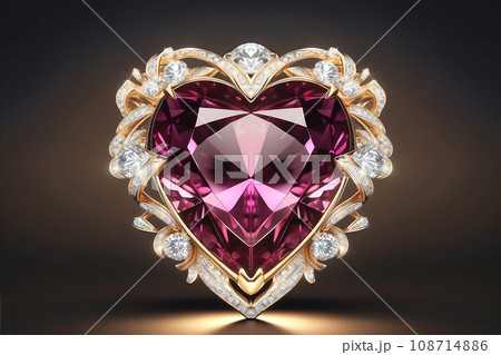 ハート形の宝石 ハート形の宝石 108714886