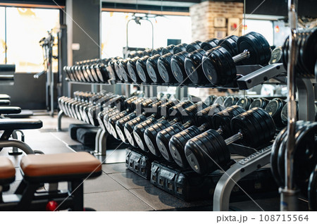 スポーツジムのダンベル 108715564