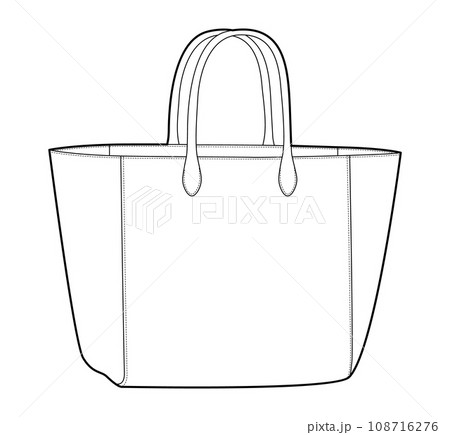 XL Tote Bag silhouette. Fashion accessory technical illustration. Vector satchel front 3-4 view for Men, women, unisex 108716276