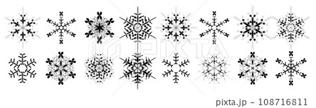 雪　結晶　冬　クリスマス　アイコン 108716811