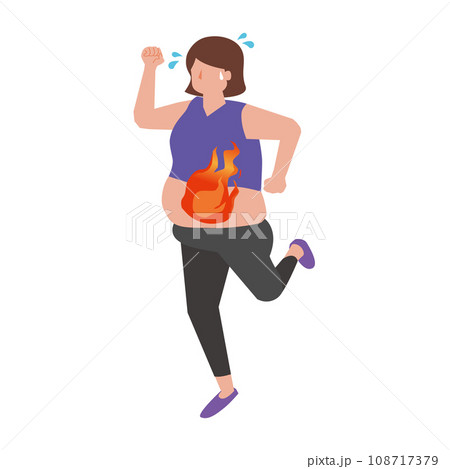 脂肪を燃焼させる女性 脂肪を燃焼させる女性 108717379