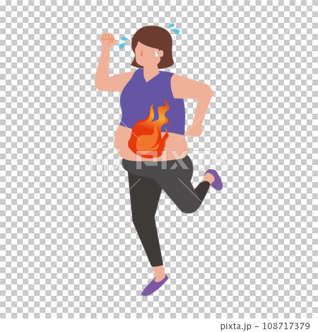 脂肪を燃焼させる女性 脂肪を燃焼させる女性 108717379