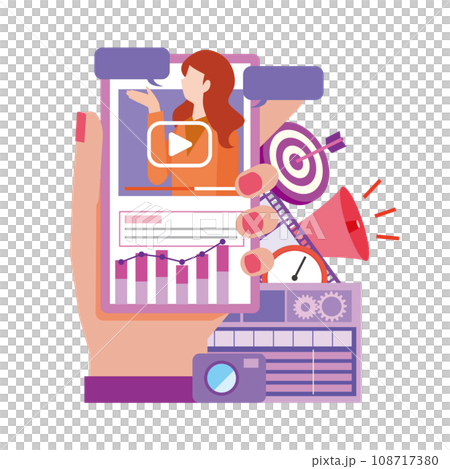 Video marketing image illustration 108717380