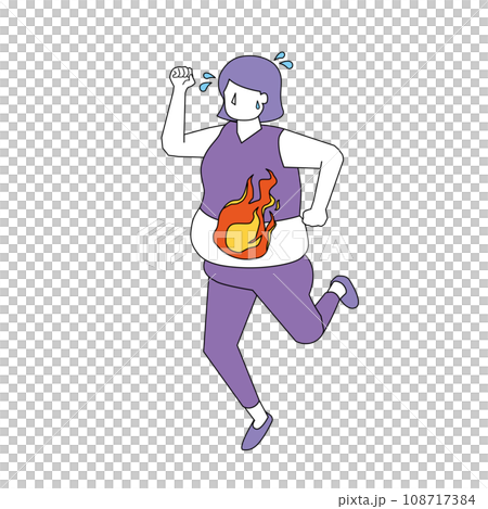 脂肪を燃焼させる女性 108717384