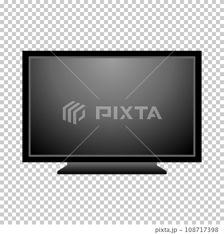 Simple illustration_flat-screen TV, monitor, LCD with lights off 108717398