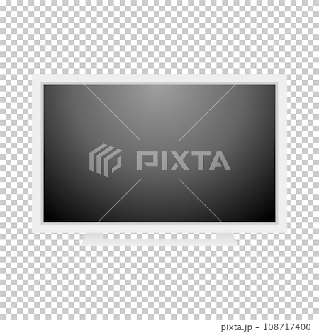 Simple illustration_flat-screen TV, monitor, LCD with lights off 108717400