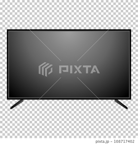 Simple illustration_Large TV, monitor, LCD with lights off 108717402