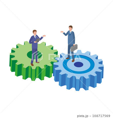 部署間で連携するイメージイラスト 部署間で連携するイメージイラスト 108717569