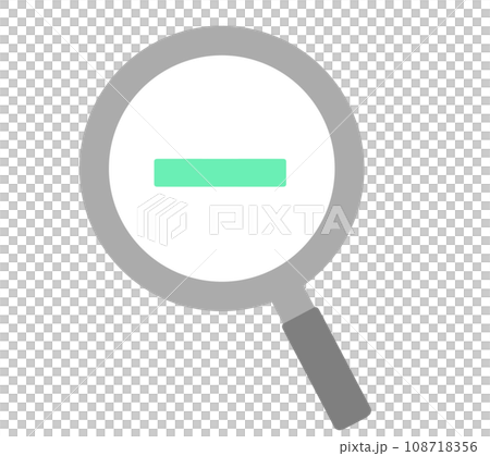 Magnifying glass with simple reduction mark Magnifying glass with simple reduction mark 108718356
