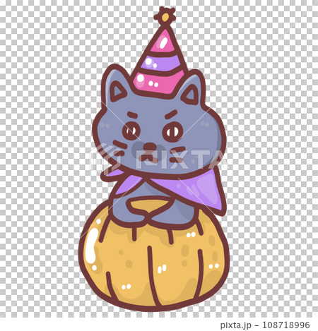 Cat In Pumpkin Helloween Illustration Cat In Pumpkin Helloween Illustration 108718996
