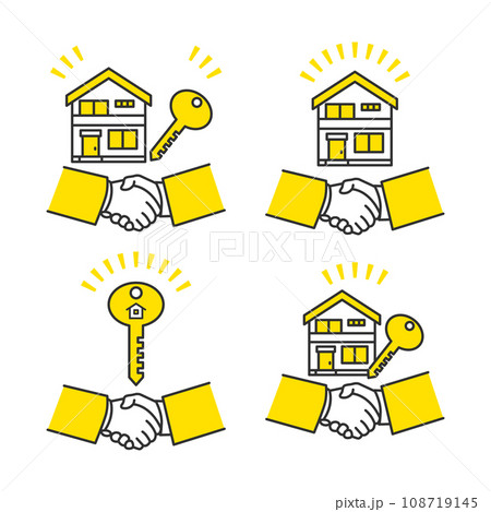一戸建て購入、不動産契約のイメージ　イラストセット 108719145