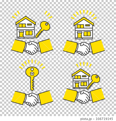 一戸建て購入、不動産契約のイメージ　イラストセット 108719145