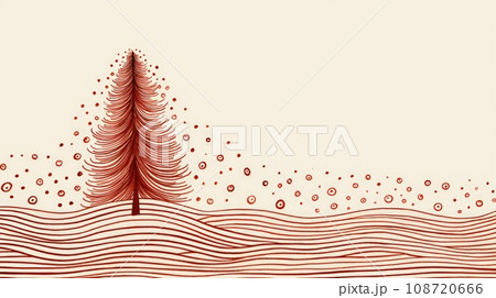Creative art Christmas tree hand drawing style comeliness 108720666