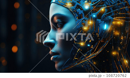 AI Artificial Intelligence concept. Deep learning. Machine learning. Singularity. 108720762
