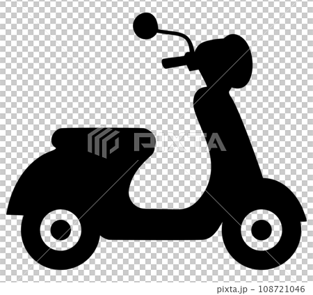 黑色的滑板車圖標 108721046