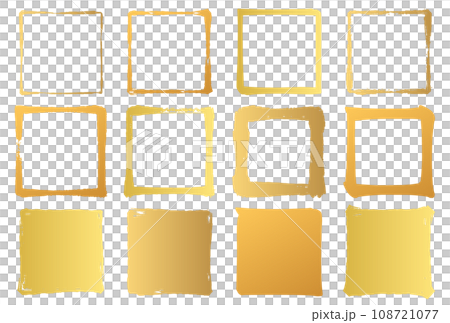 四角フレームセット_筆_金 108721077
