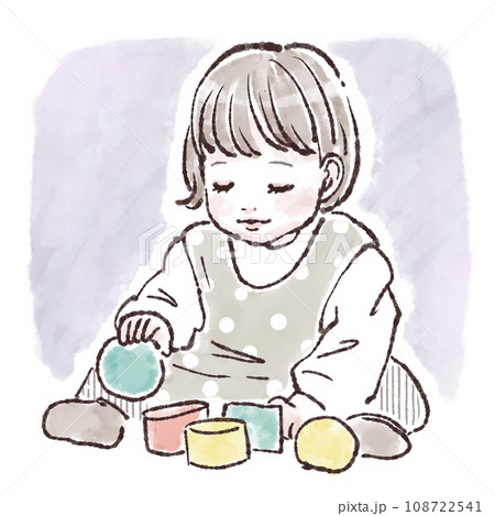 おもちゃで遊ぶ子供のイラスト素材 おもちゃで遊ぶ子供のイラスト素材 108722541