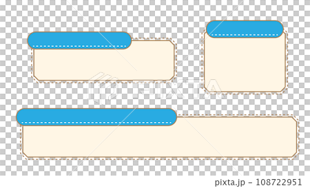 2-line sub-colored caption base with cute stitches, light blue 108722951
