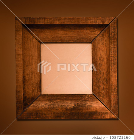Old wood frame or photo frame on the brown background. Object with clipping path Old wood frame or photo frame on the brown background. Object with clipping path 108723160